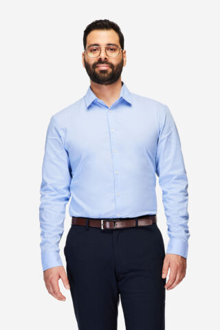 																	blue chambray														