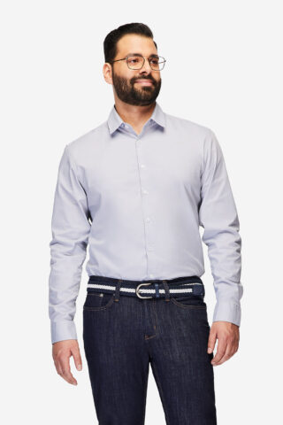 																	silver chambray														